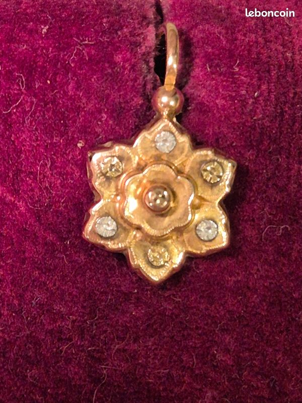 Boucles D'oreilles Victoriennes En Or Rose 18k Avec Grenats - Pendentifs Circa 1850 - Vintage