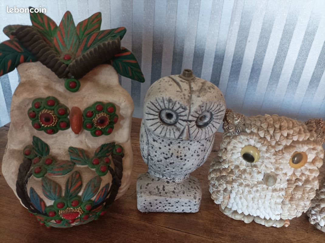 Lot de 9 statuettes de Chouettes et Hiboux (image 2)