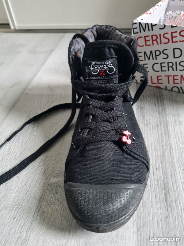 Basket Toile Basket Le Temps Des Cerises Noir Baskets Le Temps Des