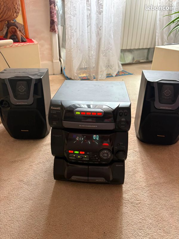 Chaîne Hi-Fi Panasonic SA-AK40 – 5 CD, double cassette, tuner FM + 2 enceintes (image 3)