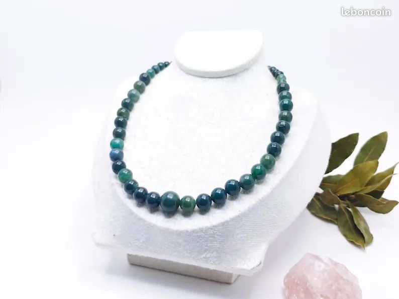 Collier en Agate Mousse Naturelle (image 2)