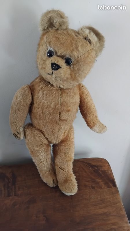 Ancien Ours En Peluche - Années 1940/1950 - Authentique Vintage
