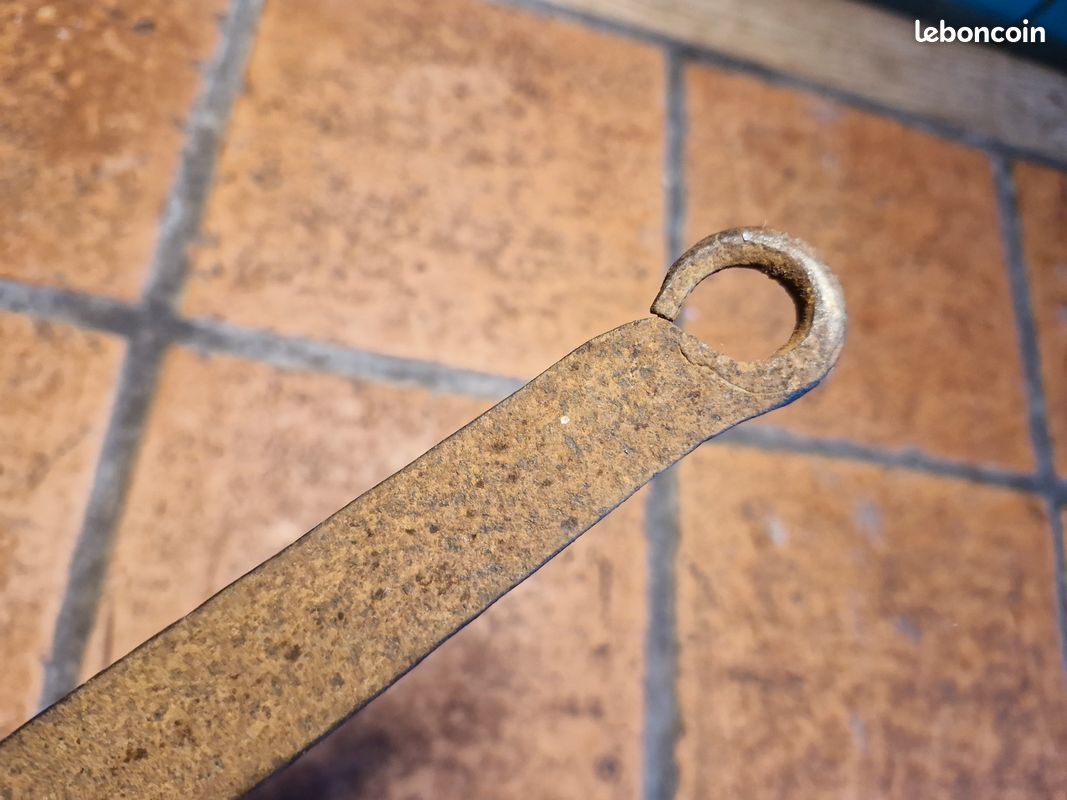 Ancienne Casserole En Cuivre étamé 20 Cm Avec Manche En Fer Forgé
