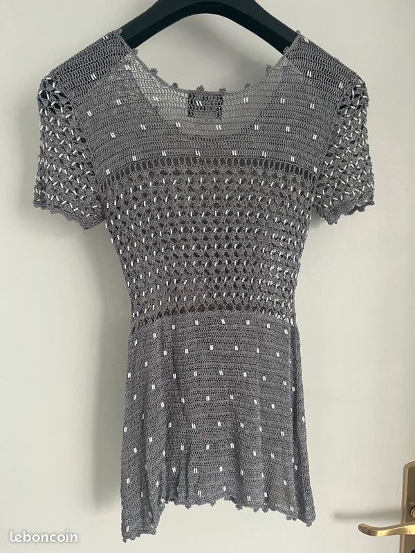 T-shirt en maille gris (image 2)