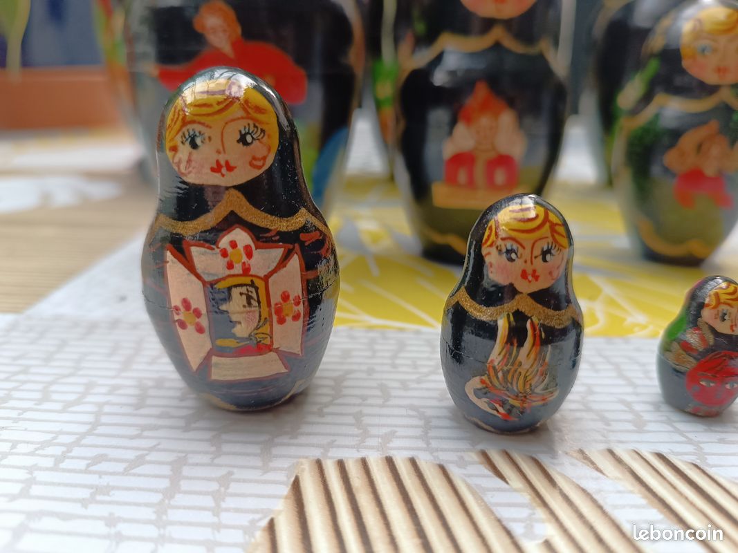 Poupée Russe Matriochka 10 Pièces - Fait Main, Pièce Unique, Hauteur 26 Cm
