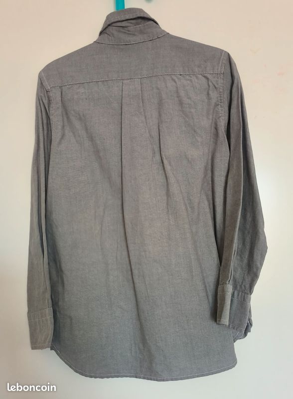 Chemise Garçon Gap - Taille L, 100% Coton, Rayures Bordeaux - Occasion En Très Bon état