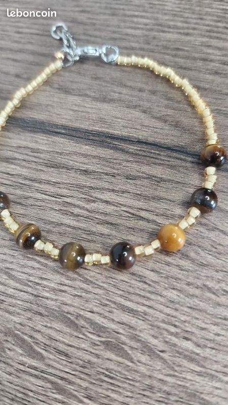 Bracelet perles œil de tigre et perle de rocaille Espritnaturel (image 3)