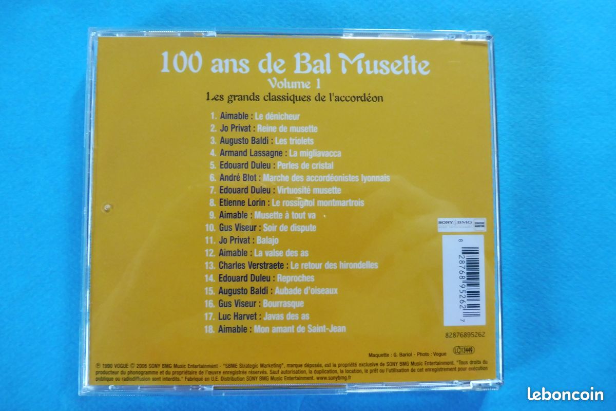 2 CD 100 ans de BAL MUSETTE - Les Grands Classiques de l'Accordéon et de la Chanson Musette - cig13 (image 7)