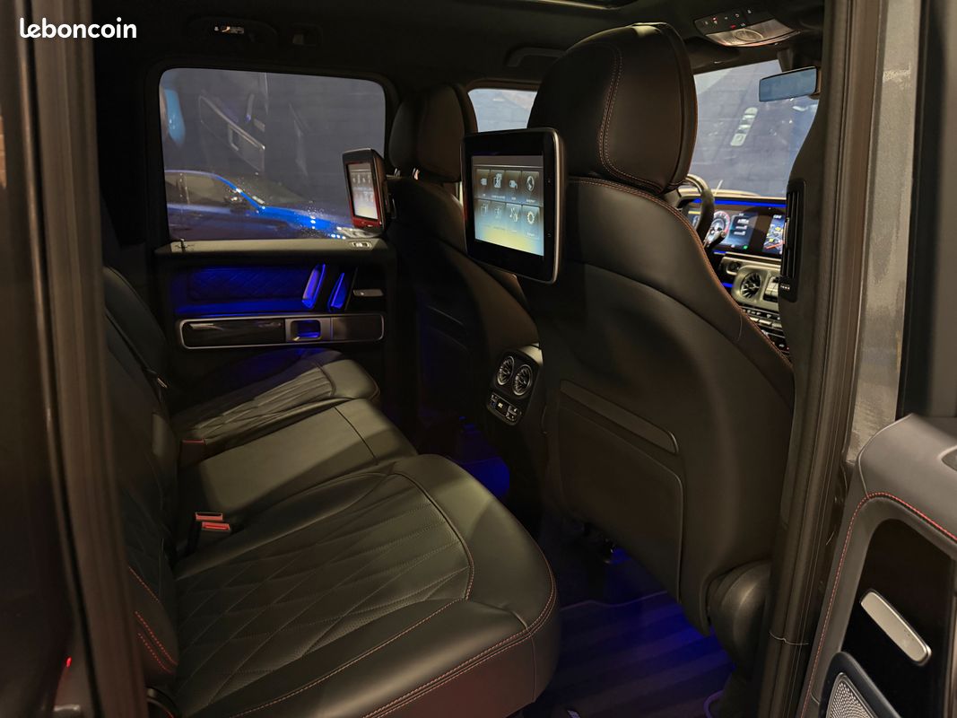 Mercedes benz classe g63 4.0 585 v8 4-matic + amg suivi mercedes - volant carbone - caméra 360° - toit ouvrant - ecran arriere mbux - carplay - pack interieur manufaktur - attelage - immat france (image 8)