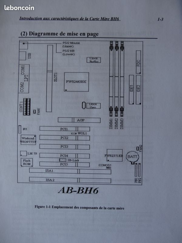 DON / Echange Manuel imprimé ABIT BH6 (440BX) (image 2)