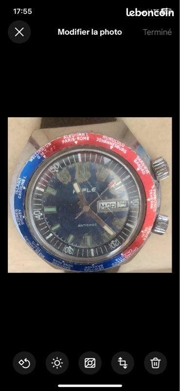 Montre Kiple Plongée GMT Mécanique Vintage - Fonctionne, Style Rétro