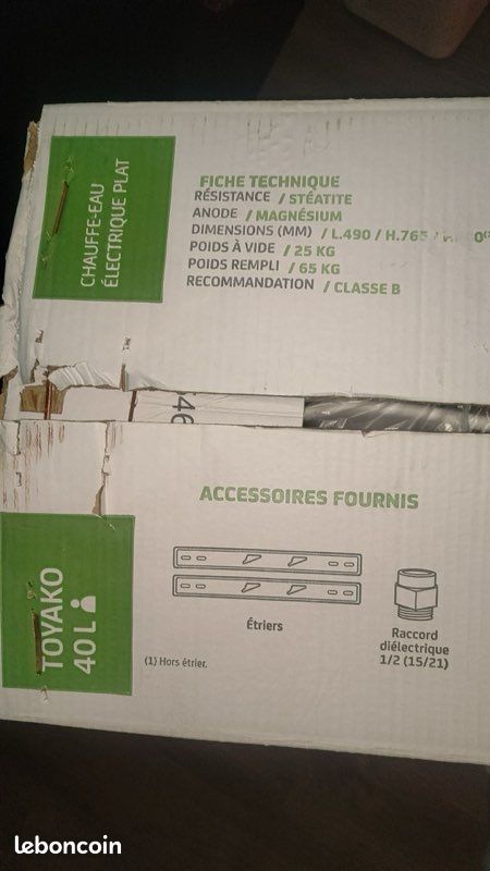 Chauffe-eau électrique plat horizontal/vertical SAUTER Toyako 40L (image 2)