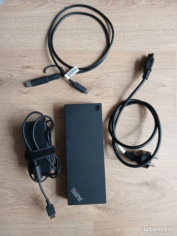 Station D'accueil Lenovo 40AF - Pour ThinkPad - Ports USB-C, DisplayPort, Ethernet