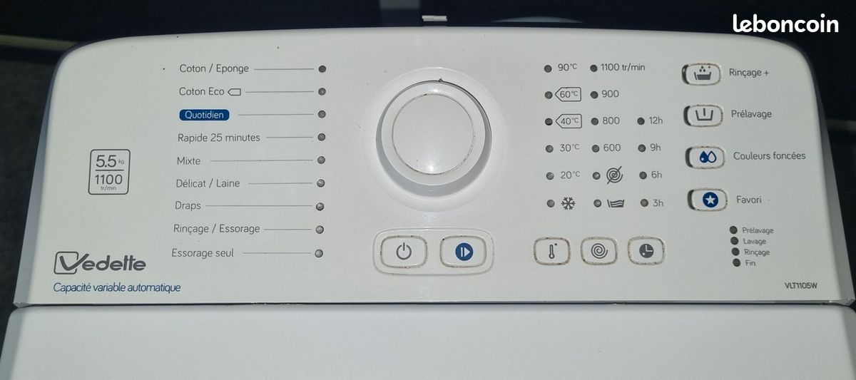 Contrepoids Vedette MD4198 - Béton Plastique 18,5 Kg - Lave-linge VLT5100W