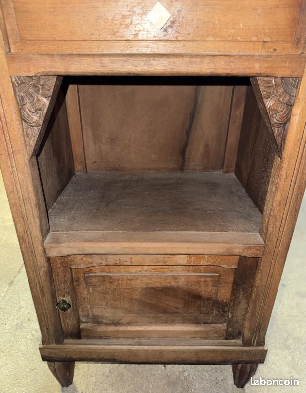 Meuble d'appoint avec tablette en marbre style Louis XVI (image 3)