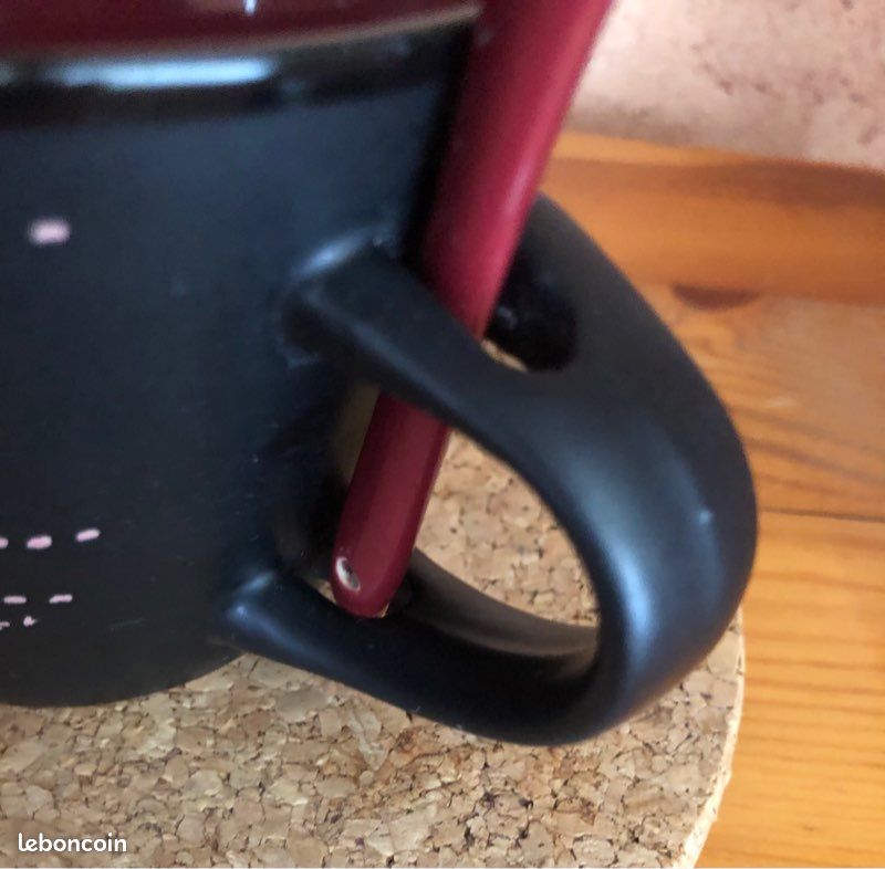 Tasse à soupe, céramique émaillée, artisanat, bol et sa cuillère (image 3)