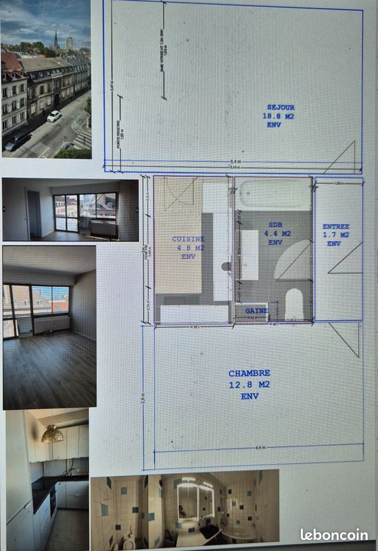 Appartement 2 pièces 42 m² · à Mulhouse · 42 m² · 660 €/mois