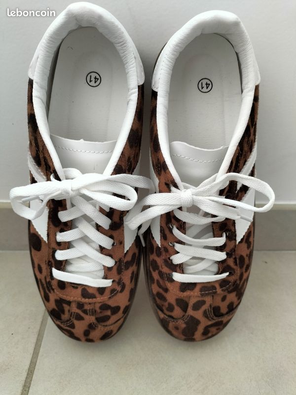 Baskets motif Léopard Chaussures