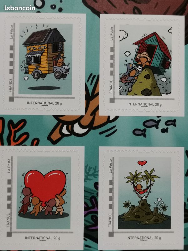 Lot N°2 , Belle Planche de 8 timbres Gouzou , artiste street art JACE (image 6)
