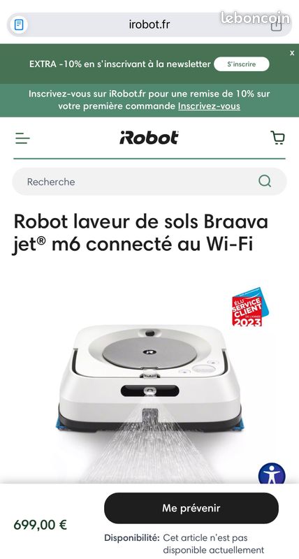 Robot laveur de sols IROBOT Braava jet® m6 connecté au Wi-Fi (image 9)