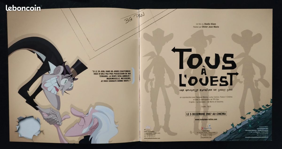 lot de 4 dvd de lucky luke : tous a l ouest le film et 3 dvd aventures