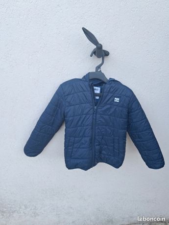 Veste Bleue à Capuche Taille 4 Ans Fille – Occasion Très Bon état, Polaire, 74% Coton