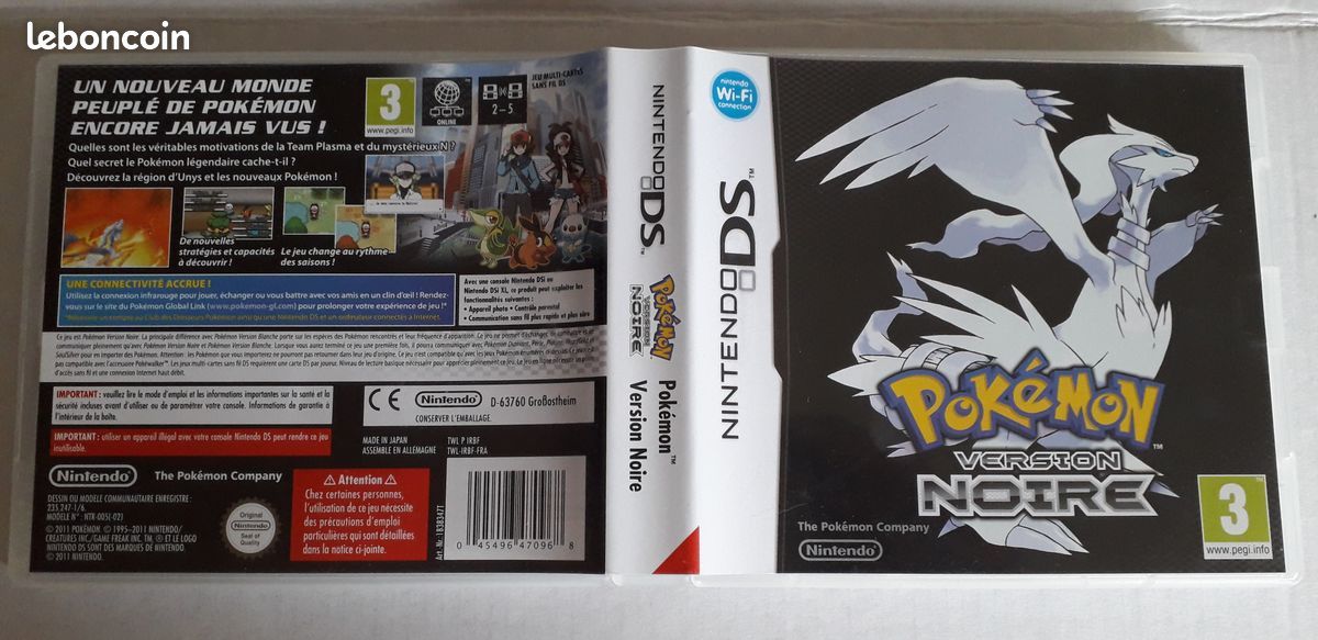 Pokemon Noir + Carte VIP Non Grattée VF (Complet) - DS / 3DS / 2DS