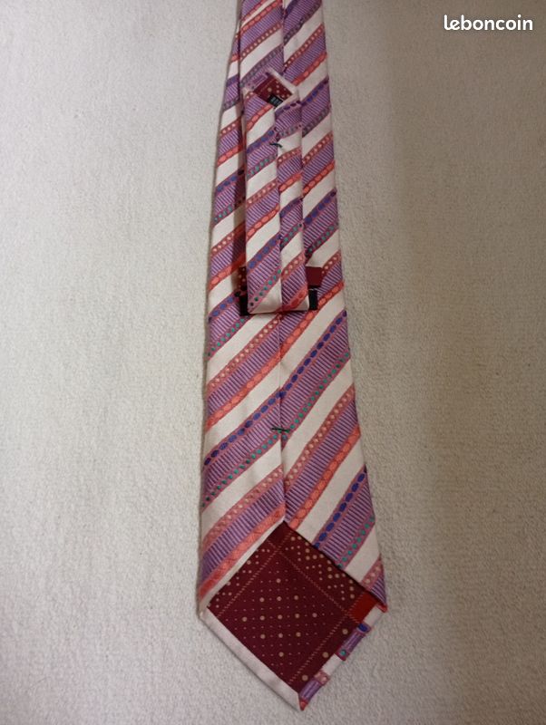 Cravate Paul Smith en soie violet/beige 9 cm (image 4)
