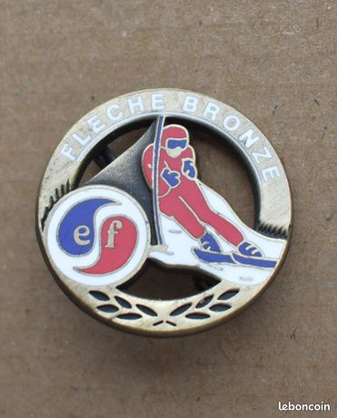 Insigne, broche médaille ski ESF  étoile de bronze