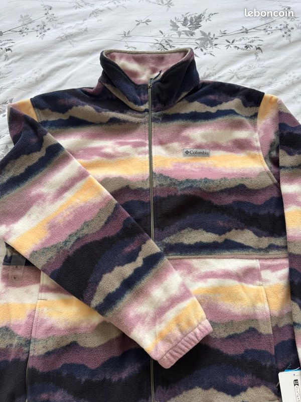 Polaire Columbia Riptide Vintage Années 90 - Taille M, Demi-fermeture éclair, Multicolore - État Parfait