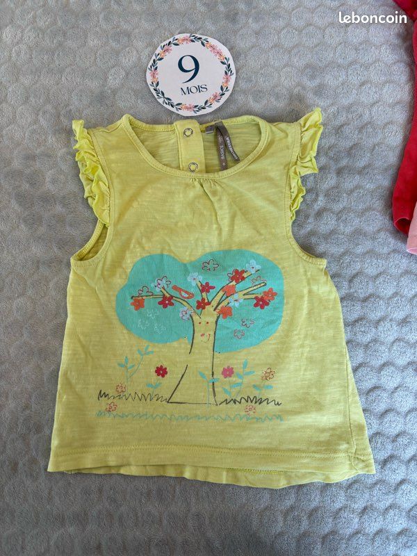 Lot 4 t-shirts fille - 9 mois (image 2)