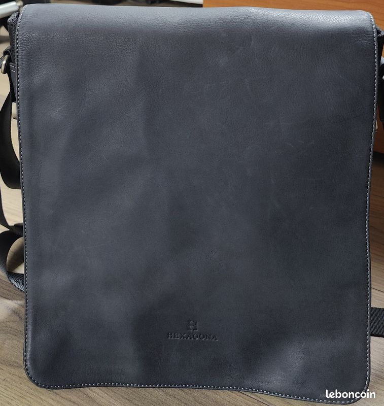 Sac hexagona Cuir et tissus (image 2)