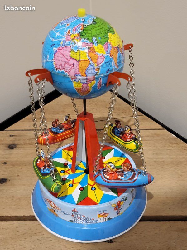 ancien MAPPEMONDE GLOBE TERRESTRE avec berceau JOUET MONT BLANC EN TOLE ancien MAPPEMONDE GLOBE TERRESTRE avec berceau JOUET MONT BLANC EN TOLE