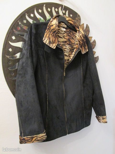 Veste Effet Daim Femme M&S Taille 12 – Polyester Et Acrylique, Très Bon état, Lavable Machine