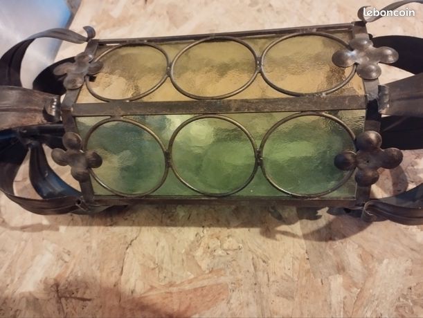 Lustre Ancien Vitrail Vintage – Multicolore, Intérieur, Lumière électrique