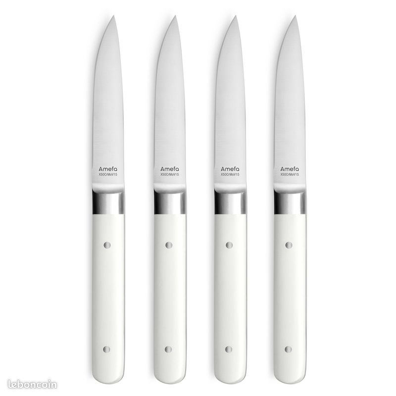 Neuf Fusion Coffret 4 couteaux steak blanc Amefa (image 1)