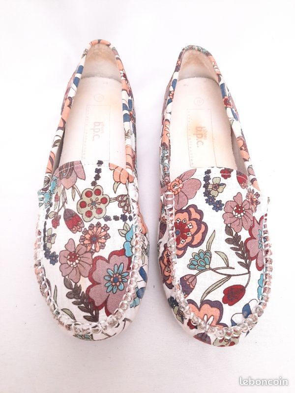Pointure 40 BPC Bon prix Chaussures mocassins en toile fleurie