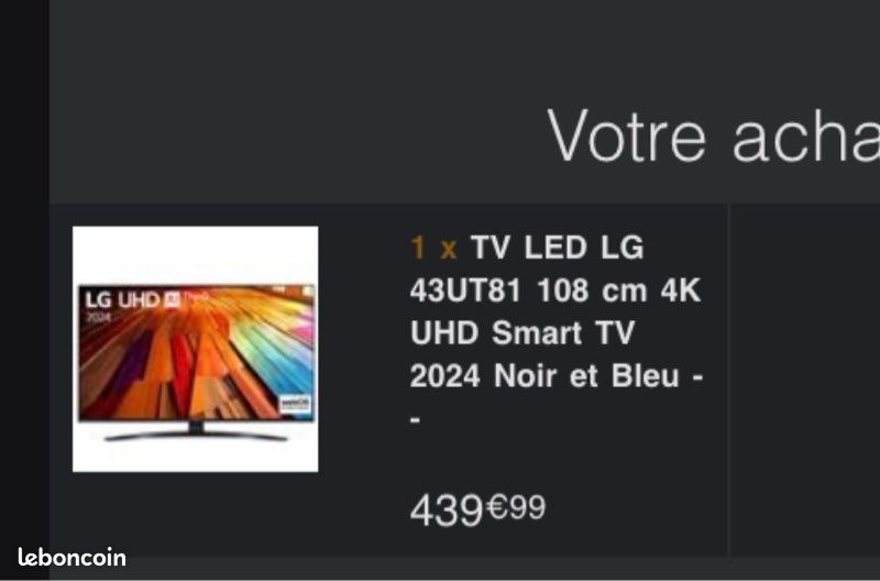 Télévision Lg 108 cm 4k UHD smart tv (image 3)