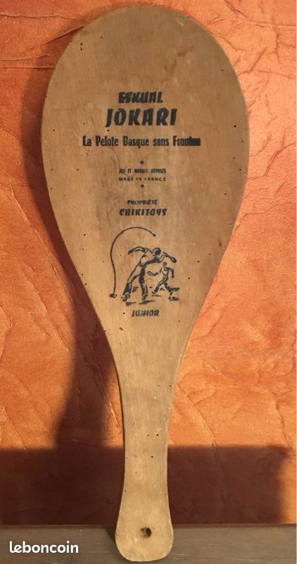 Paire ancienne raquette jokari bois sport vintage