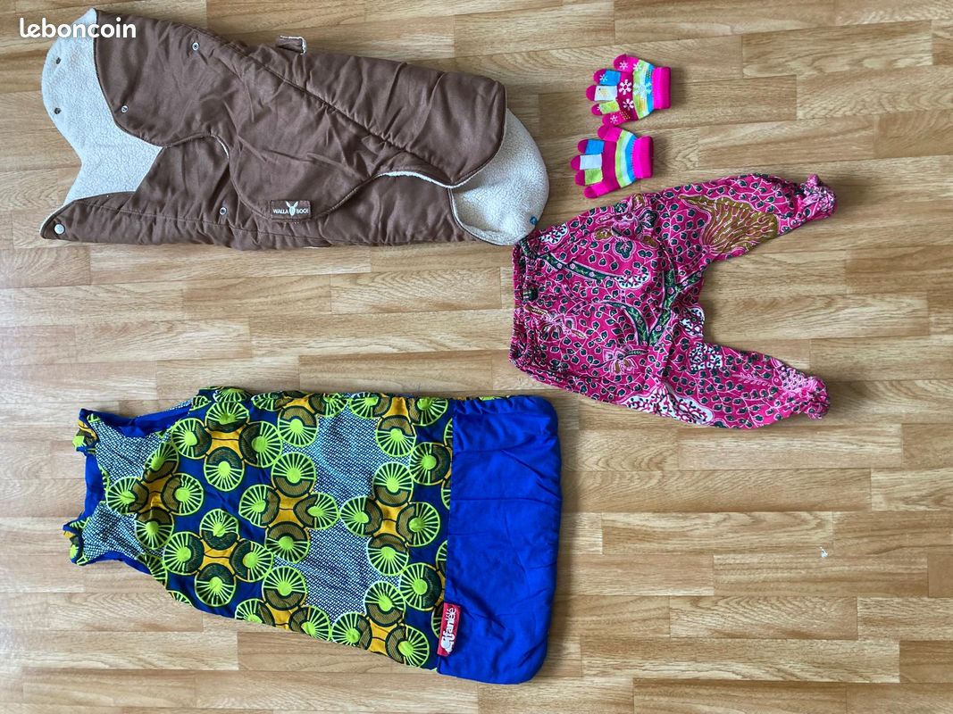 Lot bébé nid d'ange, turbulette, pantalon, gants (image 1)