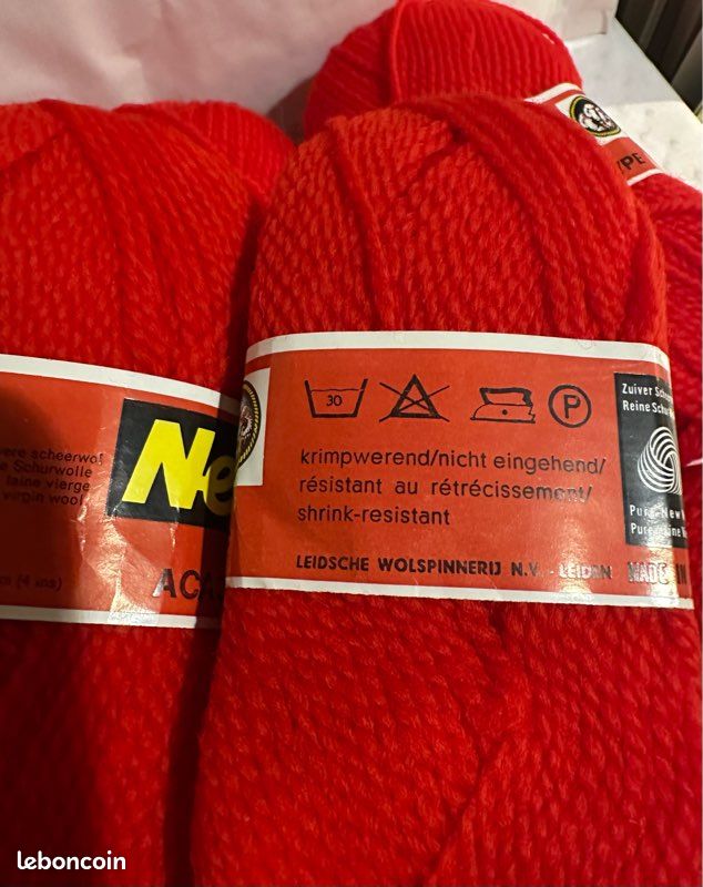 10 Pelotes Pure Laine Française - Couleur Saumon - Pour Tricot & Crochet - Aiguilles 2/3