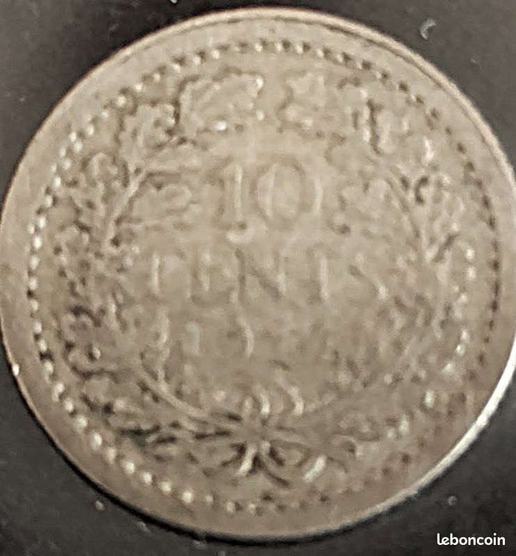 10 Cents Pays-Bas de 1914 – Pièce en argent (image 3)