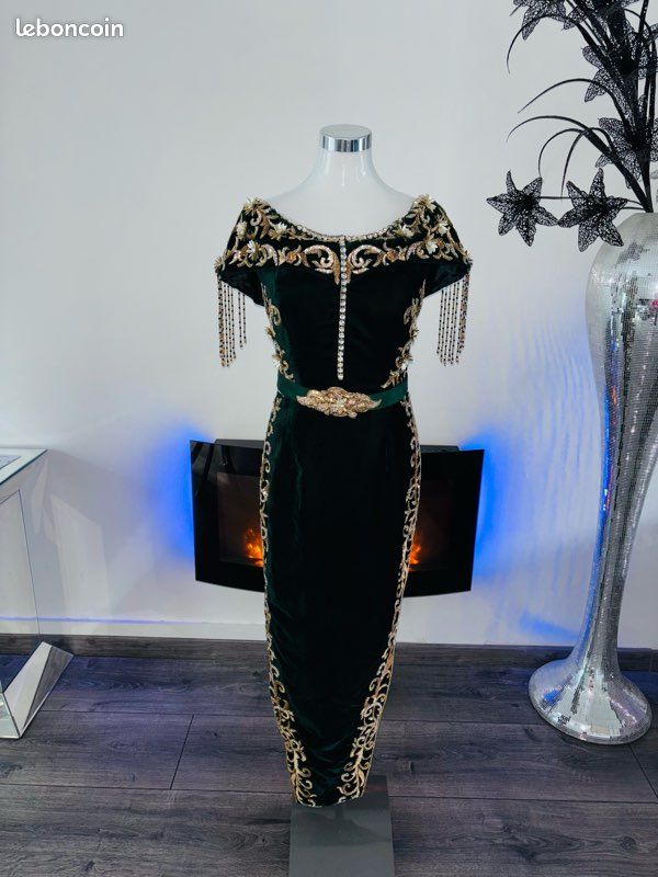 Magnifique robe henné – caftan karakou vert (image 3)