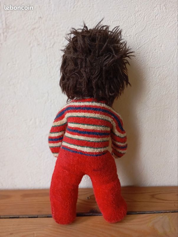 Vintage Doll Ca 1940, Gaumel Belgium Clown With a Cute Face and a Red