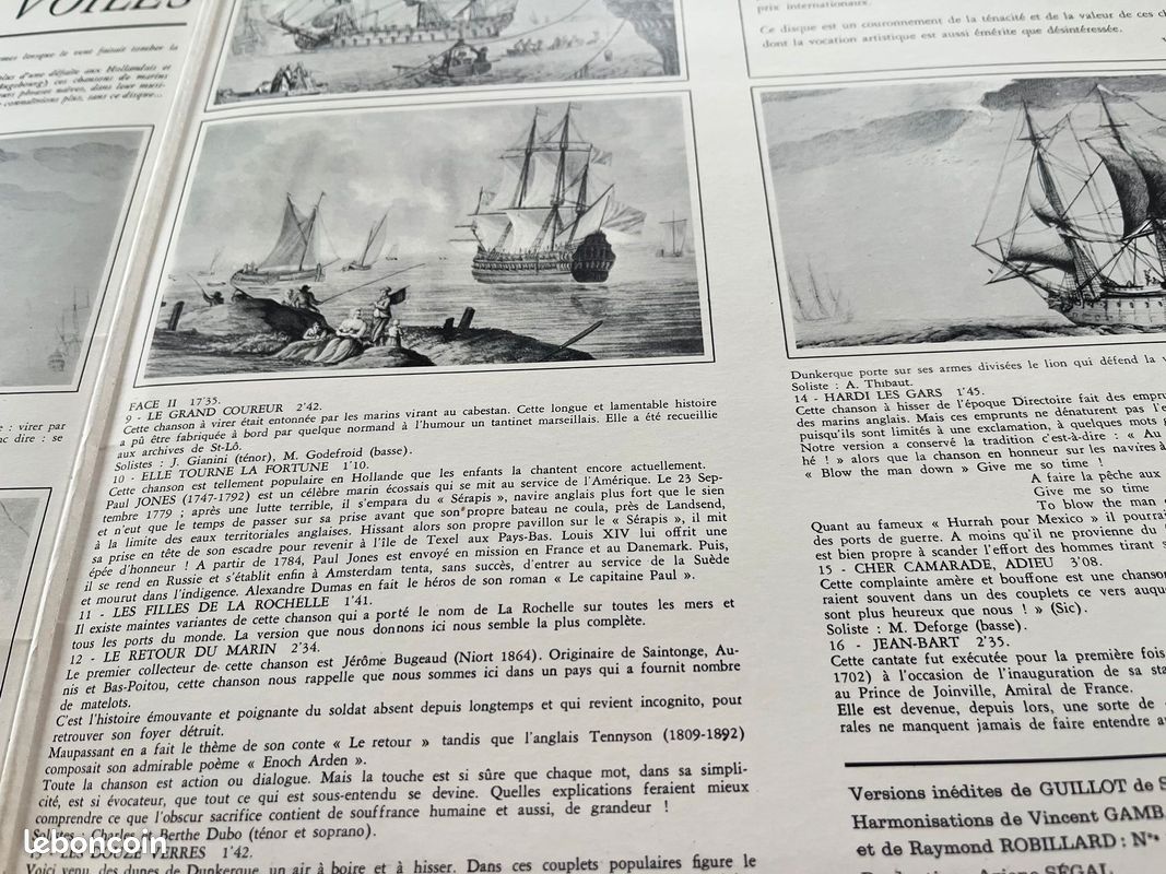 Chants de Corsaires et de la Marine à Voiles / LP 33T 12" (image 4)