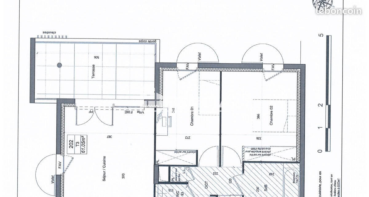 Appartement 3 pièces 61 m² · à Monteux · 61 m² · 794 €/mois