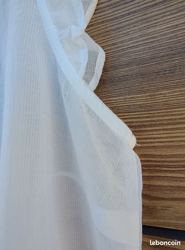 Haut Femme Zara Basic Blanc Cassé Taille L - Manches 3/4, En Polyester, Occasion Très Bon état