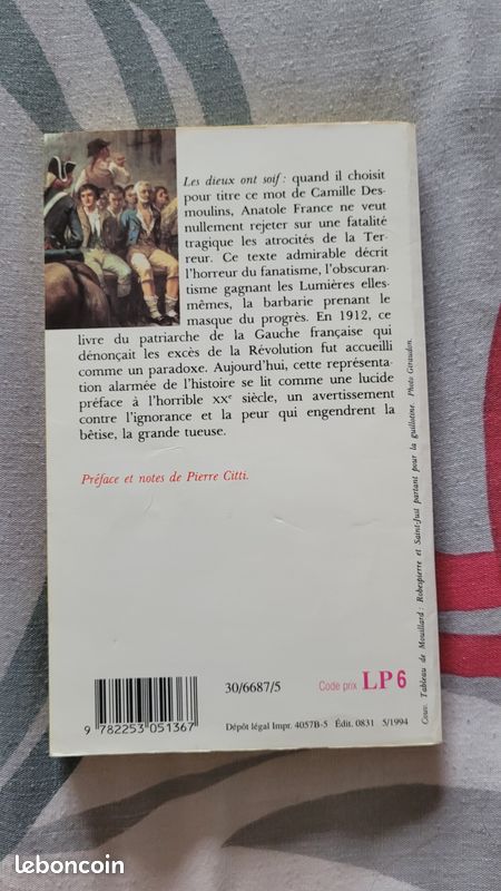 Livre les Dieux ont soif d'anatomie France (image 2)