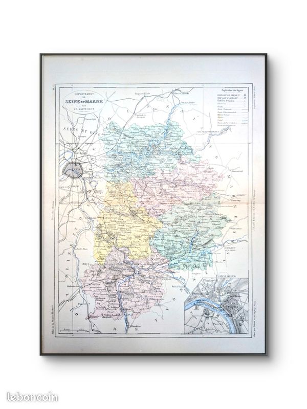Carte de Seine-et-Marne, imprimée en 1883 (image 6)