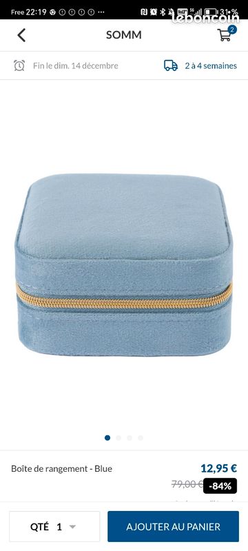 Boîte à Bijoux Ajourée Bleu Roi - Pour Colliers Longs - Légère, Portable - Idéale Mariage, Fiançailles, Cadeau - Organisateur Rangement
